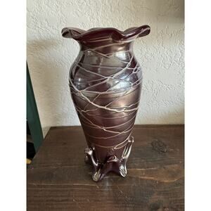 Vintage Kralik Iridescent Art Glass Loetz Rindskopf Era Vase OOAK
